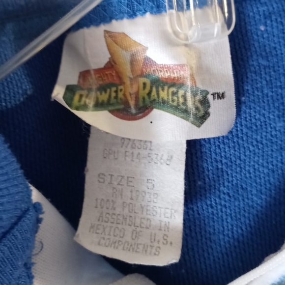 A) Power Ranger Red and Blue Kids Footie Pajamas - Picture 6 of 9